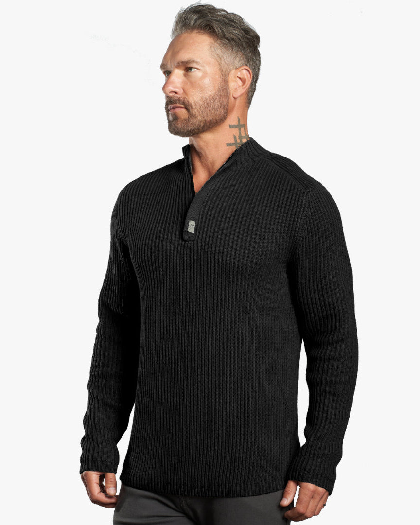 Sentry Half Zip Cashmere Wool Slim Fit Sweater [Heavyweight] *Runs Big/long