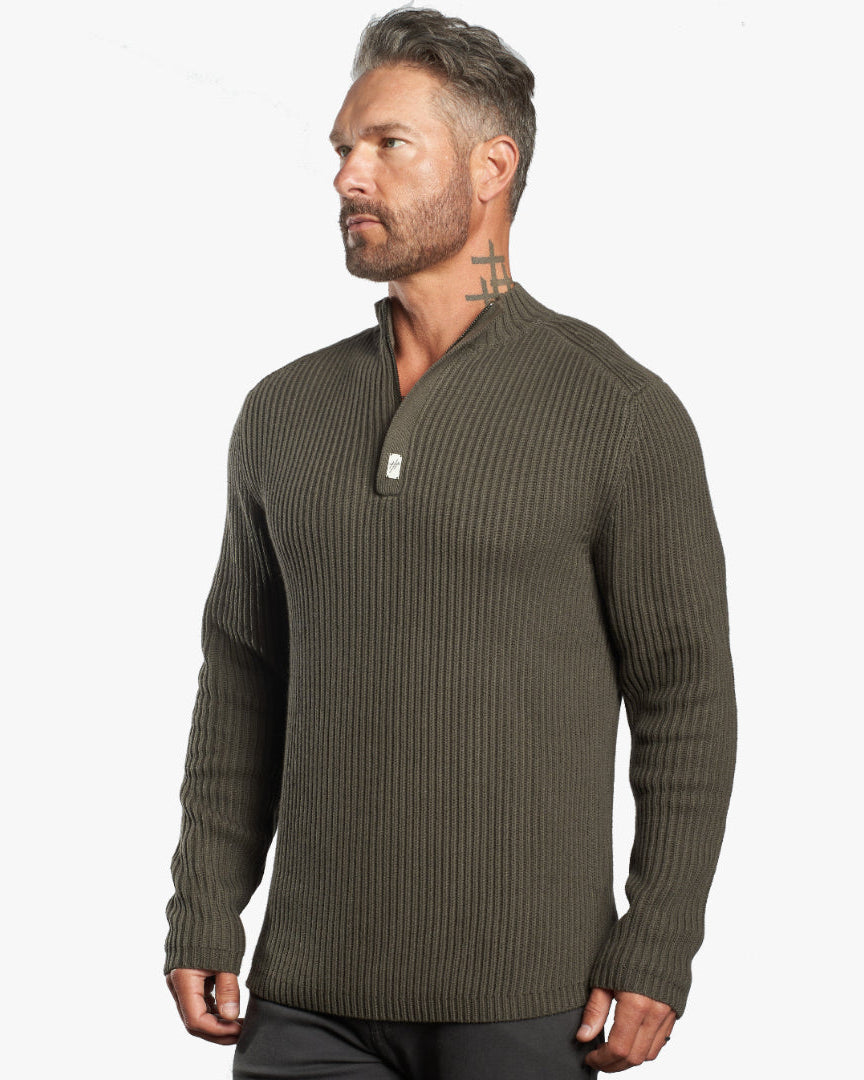 Sentry Half Zip Cashmere Wool Slim Fit Sweater [Heavyweight] *Runs Big/long