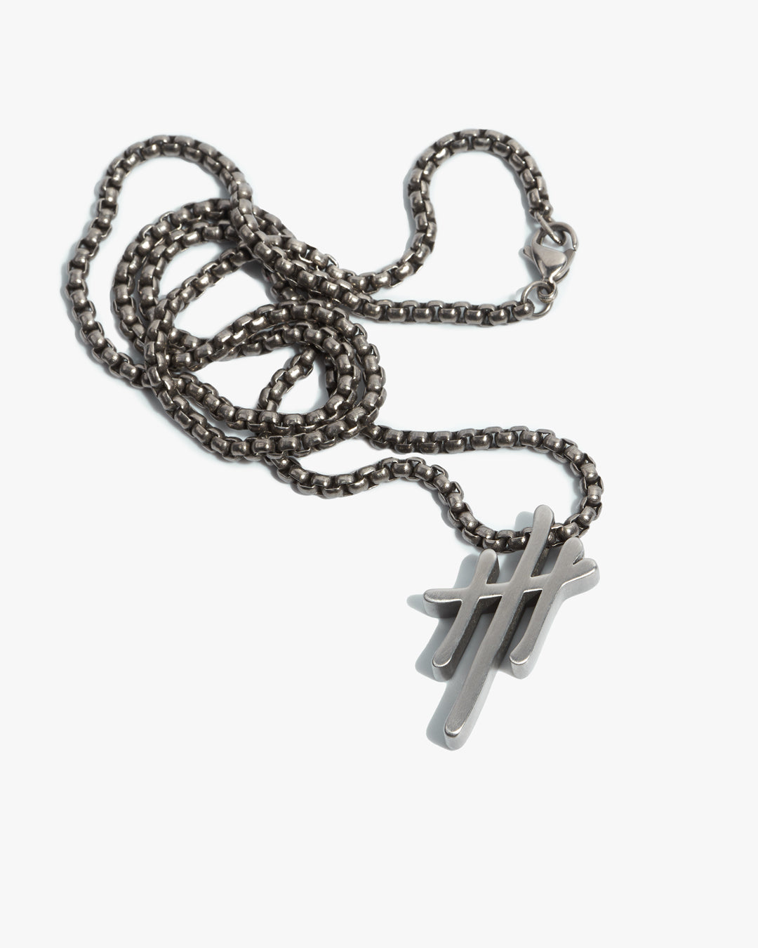 Tristan Pendant Titanium Box Chain Necklace
