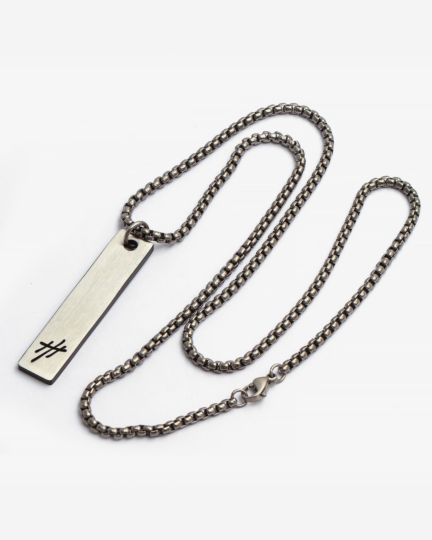 Drago Reversible Pendant Titanium Box Chain Necklace