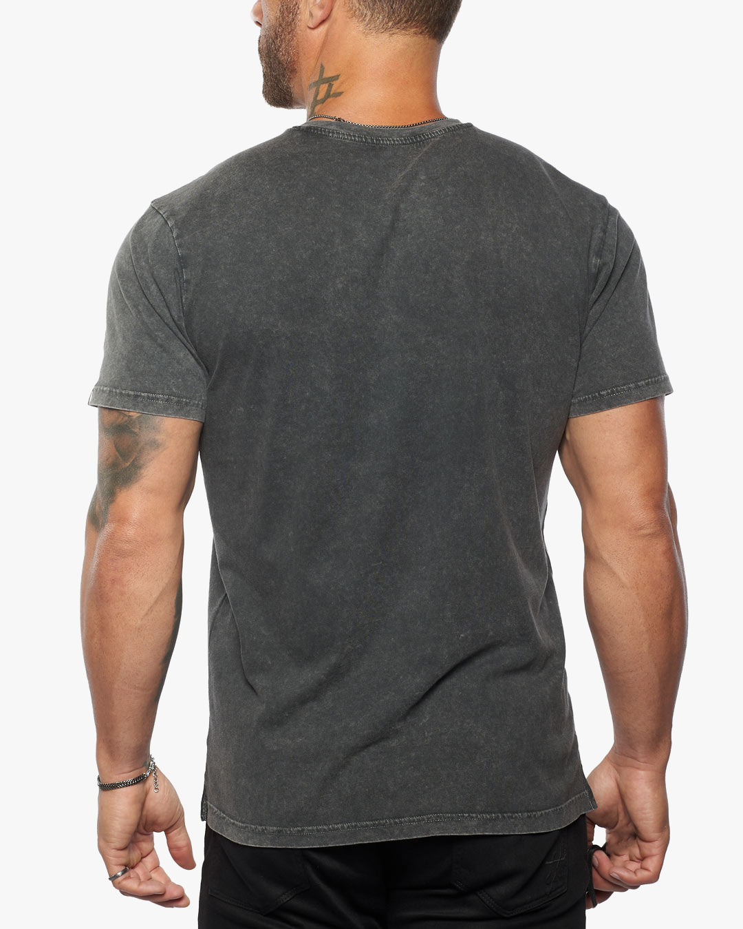 Rey Acid Wash Slim Fit V Neck Tee