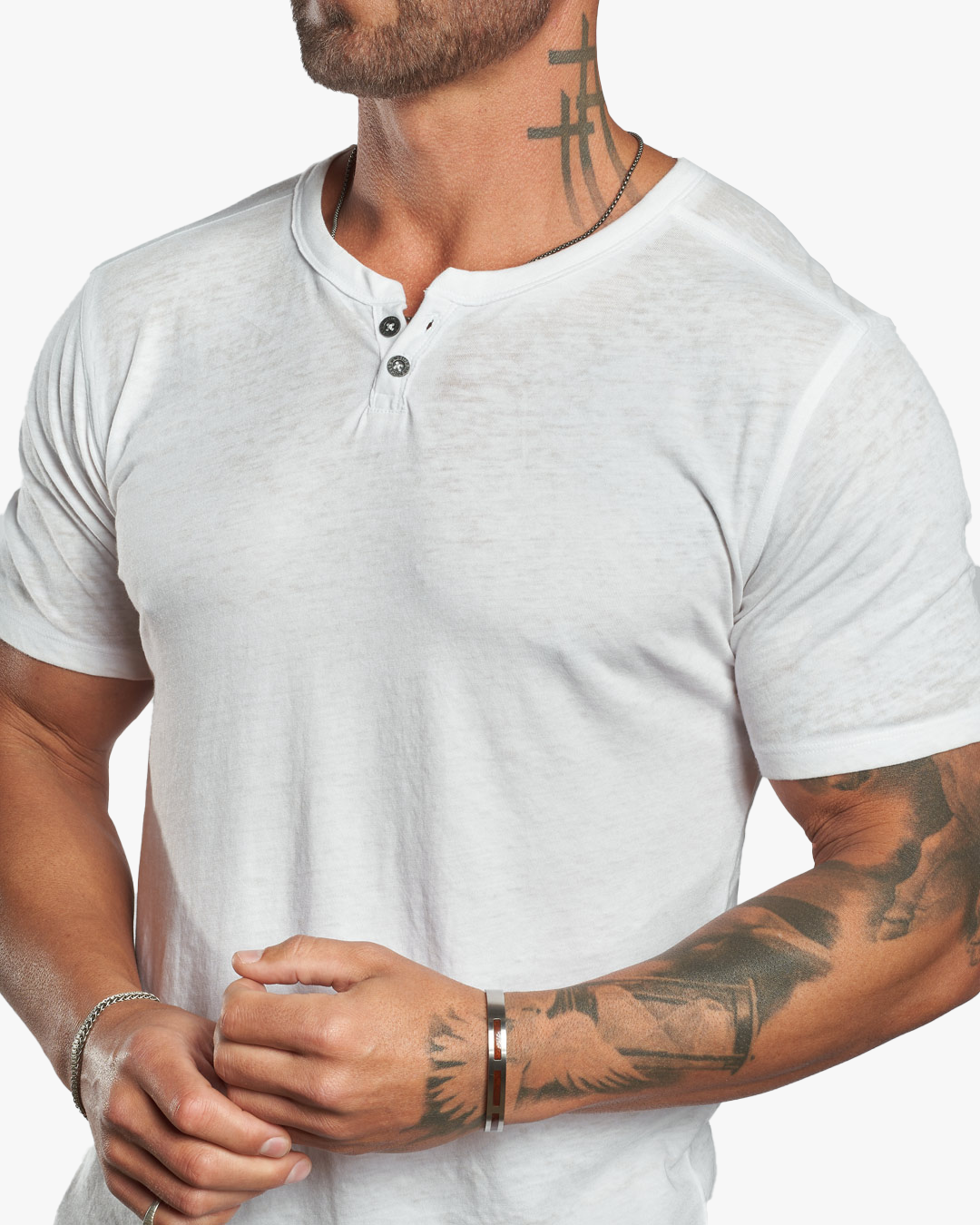 SS Burnout Lightweight SLIM fit Henley : PRE-ORDER