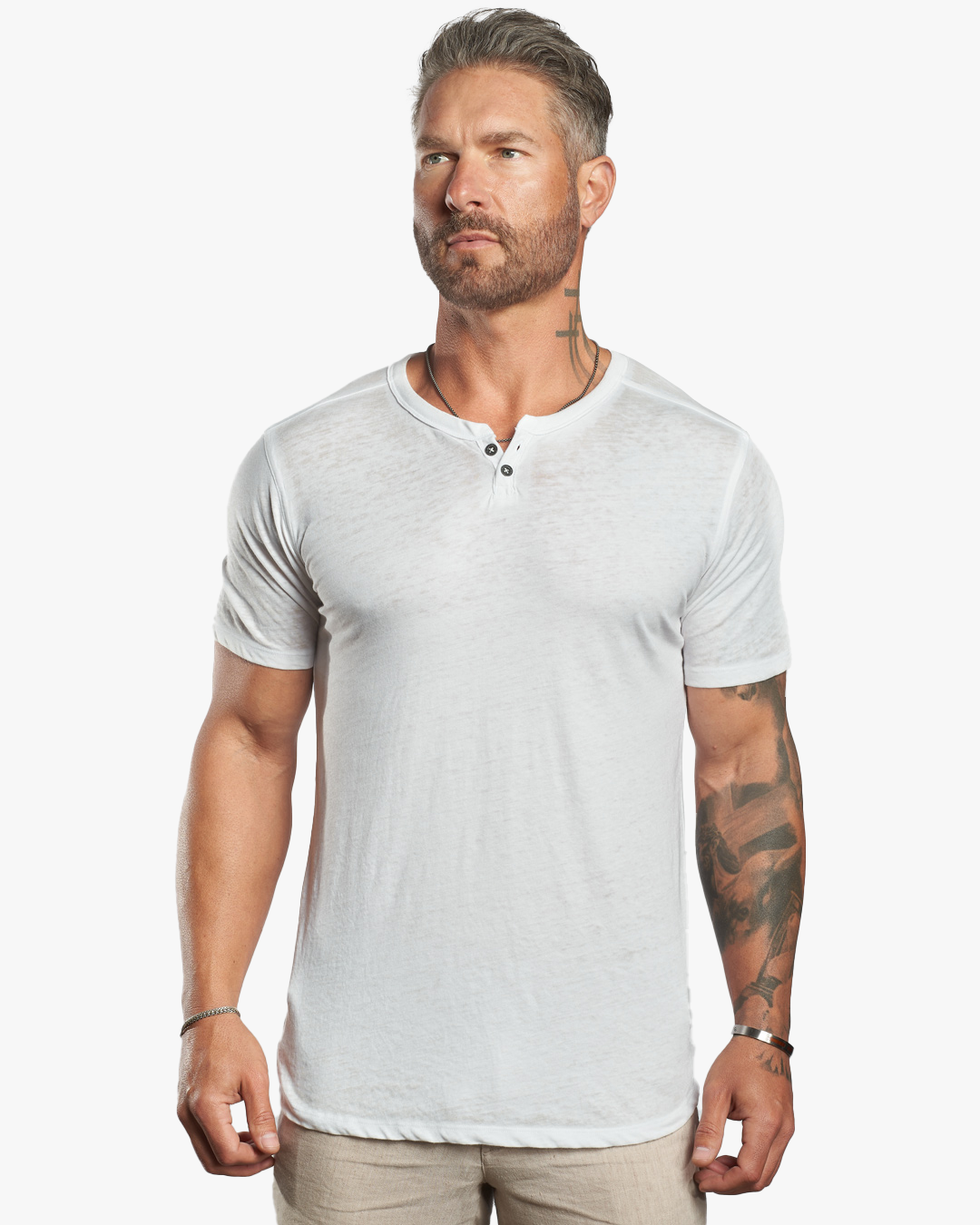 SS Burnout Lightweight SLIM fit Henley : PRE-ORDER