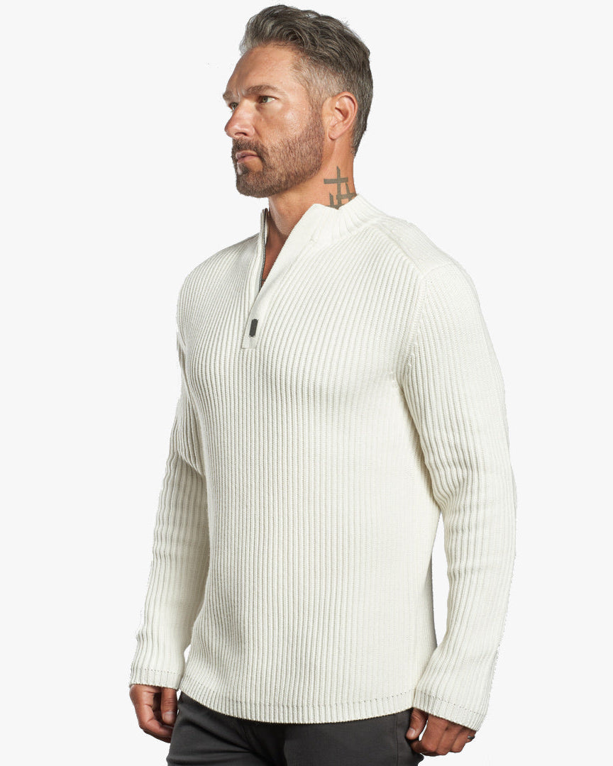 Sentry Half Zip Cashmere Wool Slim Fit Sweater [Heavyweight] *Runs Big/long