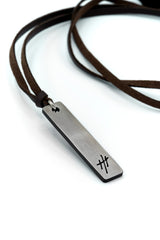 Reversible Stainless Steel Pendant Leather Necklace - weston-jon-boucher