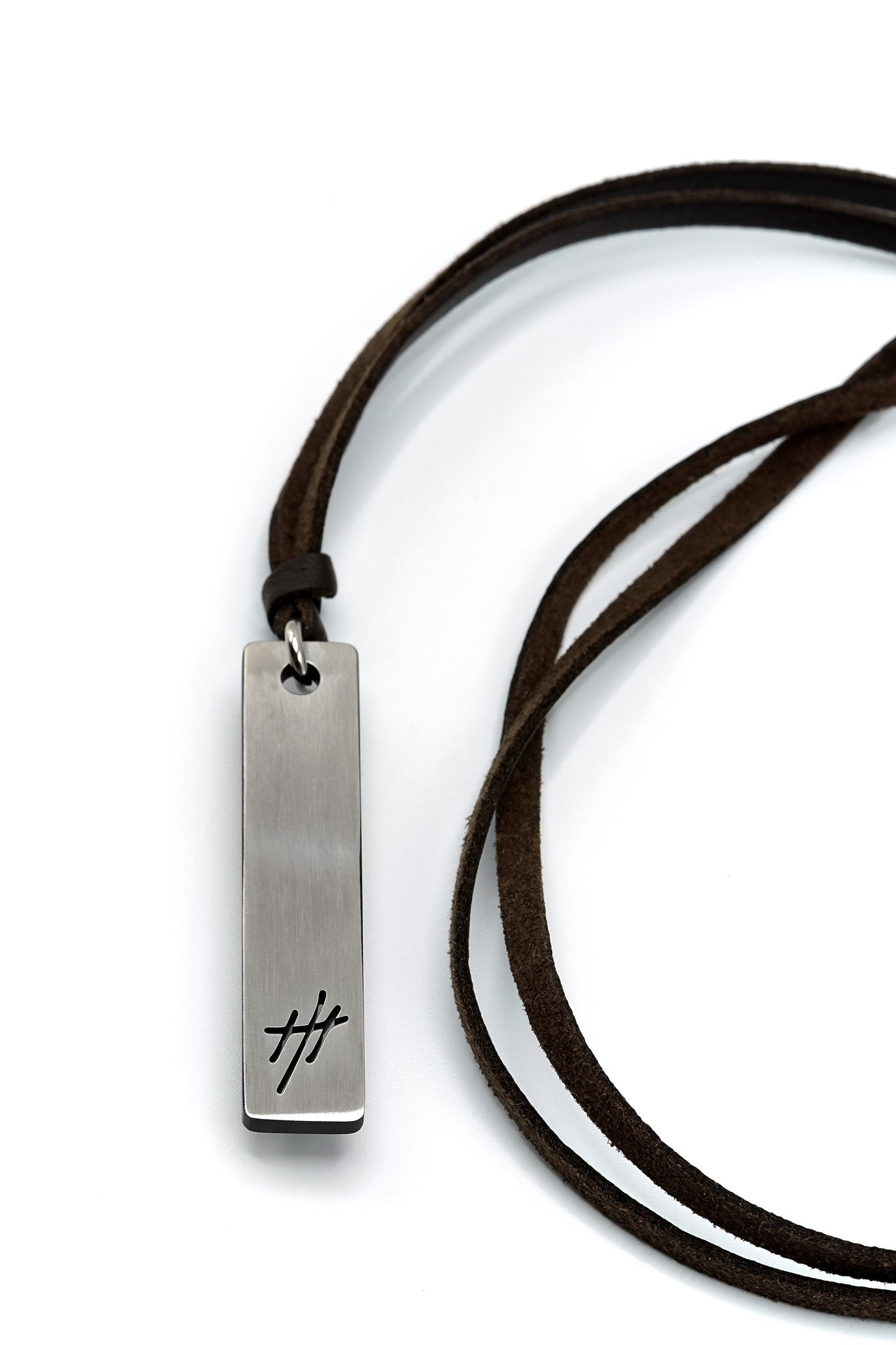 Reversible Stainless Steel Pendant Leather Necklace - WESTON JON BOUCHÉR