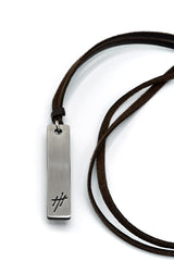 Reversible Stainless Steel Pendant Leather Necklace - weston-jon-boucher