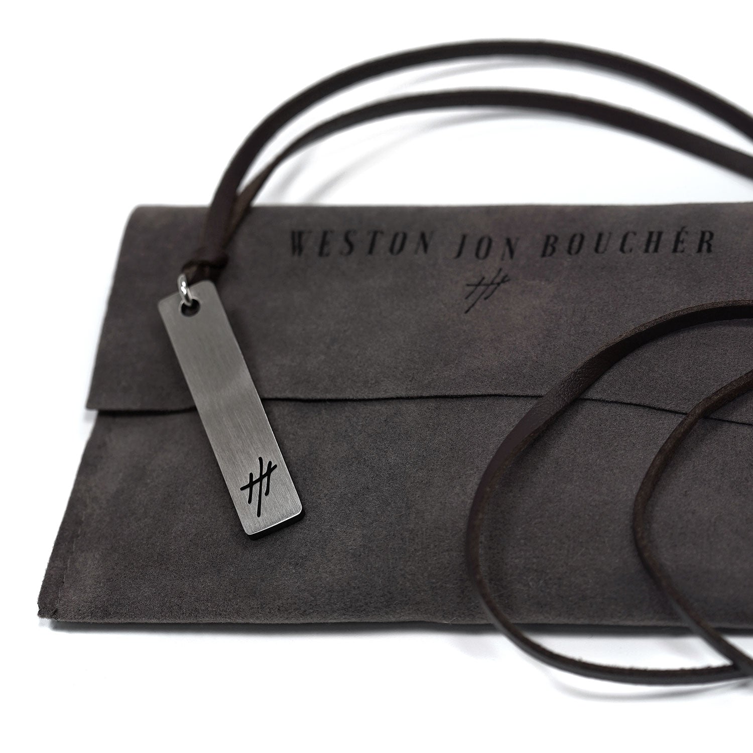 Reversible Stainless Steel Pendant Leather Necklace - WESTON JON BOUCHÉR